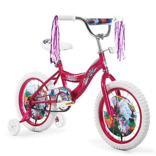 The Unicorn 16" bike has hot wheel/rim color combinations to stand out in the crowd.